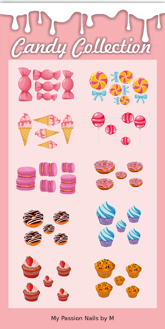 Mata Candy Collection z wzorami słodyczy do nail artu